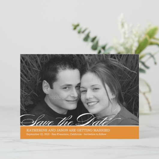 タイムレスなスクリプト写真 保存の日 - オレンジ セーブザデート (スタンド正面)