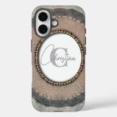 タイムレスなビーズ付きアクセントを持つ放射モザイク Case-Mate iPhoneケース (裏面)