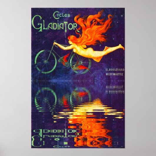 タイムレスなフランスのサイクリング Cycles Gladiator Reflection ポスター (正面)