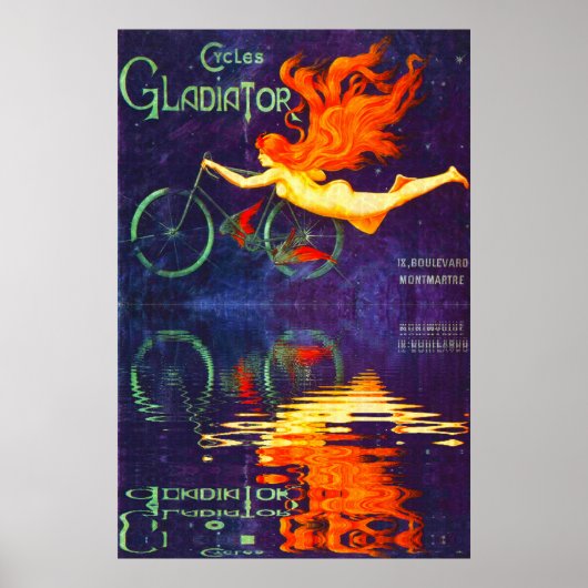 タイムレスなフランスのサイクリング Cycles Gladiator Reflection ポスター (正面)