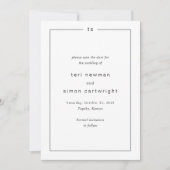 タイムレスなブラック&ホワイトQRコードモダンウェディング セーブザデート (正面)