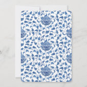 タイムレスなブルーとホワイトのシノワズリー シックなウェディング 招待状 (裏面)