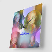 タイムレスなモーツァルト音楽 スクエア壁時計 (傾斜)