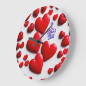 タイムレスな憧れ:赤いシンボルの壁時計 ラージ壁時計 (傾斜)