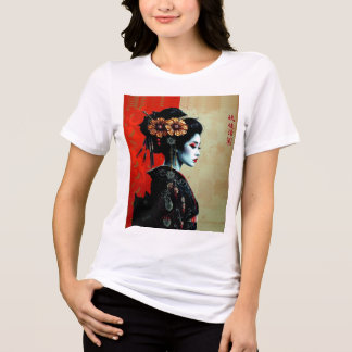 タイムレスな日本のエレガンス 花魁の華 トライブレンドTシャツ
