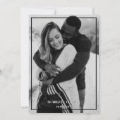 タイムレスな白黒と写真結婚付き 招待状 (裏面)