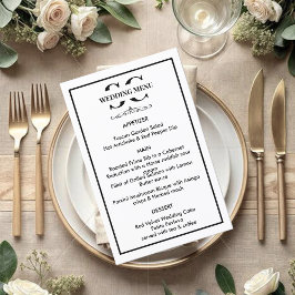 タイムレスな白黒結婚のメニュー