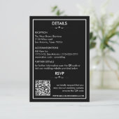 タイムレスな白黒結婚詳細/出欠カード エンクロージャーカード (スタンド正面)