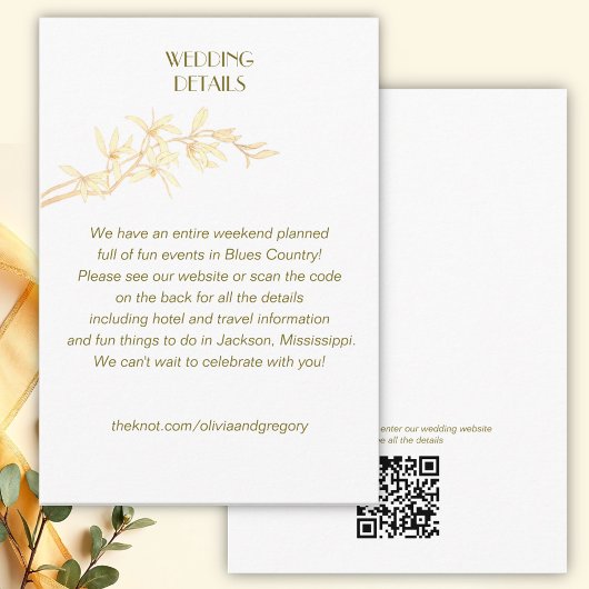 タイムレスな花結婚の詳細のエンクロージャカード エンクロージャーカード