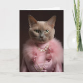 タイムレスな誕生日の猫のグリーティングカード カード (正面)