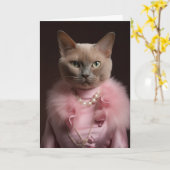 タイムレスな誕生日の猫のグリーティングカード カード (黄色い花)