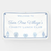 タイムレスな青と白のシャワーまたは非営利イベント 横断幕 (横)