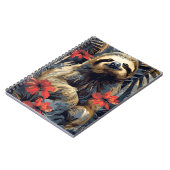 タイムレスな静謐さ：赤い花とヴィンテージの散り ノートブック (左側)