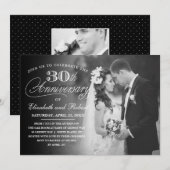 タイムレスな30周年パーティー写真招待状 招待状 (正面/裏面)