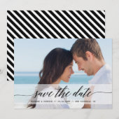 タイムレスな Chic セーブ・ザ・デート フォト アナウンスメント (正面/裏面)