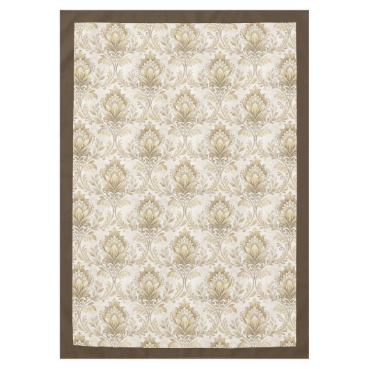 タイムレスアイボリーダマスクソフトウォーター色のアクセント テーブルクロス (正面)