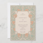 タイムレスアールヌーボーシーフォー結婚ムアンドピーチ 招待状 (正面)