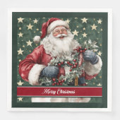 タイムレスウォーターカラーサンタクロースのテーブルナプキン (正面)