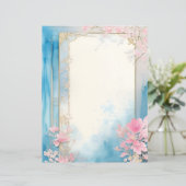 タイムレスウォーターカラー花模様スクラップブック紙 (スタンド正面)