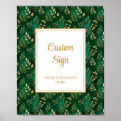 タイムレスエメラルドグリーン金ゴールドユーカリ結婚プス ポスター (正面)