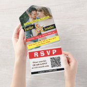 タイムレスエレガンスパーソナライズされた結婚式招待状 オールインワン招待状 (貼ってはがせる)
