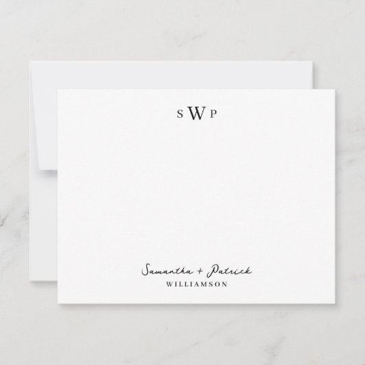 タイムレスエレガンスミニマリストカップルのノートカード ノートカード (正面)