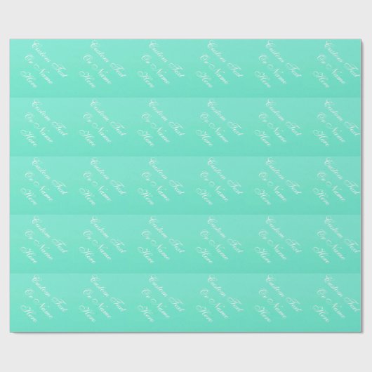 タイムレスエレガンスミントグリーン、ホワイトネーム文字語 ラッピングペーパー (フラット)