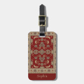 タイムレスエレガンスレッドクラシックベージュ織物名 ラゲッジタグ (正面縦)