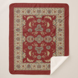 タイムレスエレガンスレッド&ベージュクラシック織物 シェルパブランケット