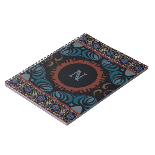 タイムレスエレガンス伝統的ファブリックモノグラム ノートブック (左側)