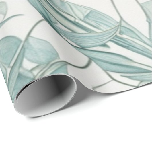 タイムレスエレガンス：ヴィンテージブルーとベージュパターン ラッピングペーパー (ロールコーナー)