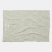 タイムレスエレガントオリーブグリーンボタニカルカスタム キッチンタオル (横)