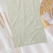 タイムレスエレガントオリーブグリーンボタニカルカスタム キッチンタオル