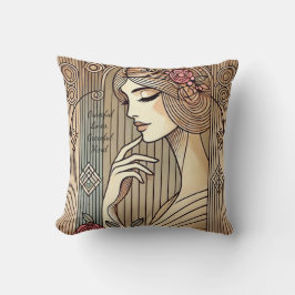 タイムレスエレガントグレースフルレディヴィンテージプリント クッション