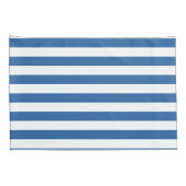 タイムレスエレガントコースタルブルーと白ストライプの色 枕カバー (裏面-右)