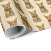 タイムレスエレガントコ魅力的ルギグリーンスカーフホリー ラッピングペーパー (ロールコーナー)