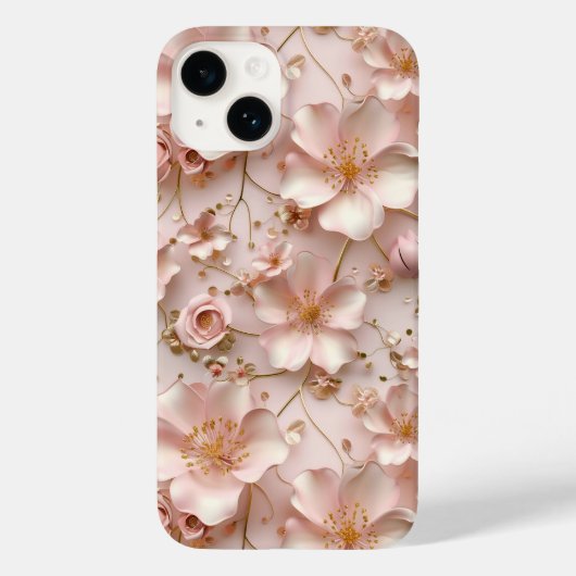 タイムレスエレガントソフトピンク花柄 Case-Mate iPhoneケース (裏面)