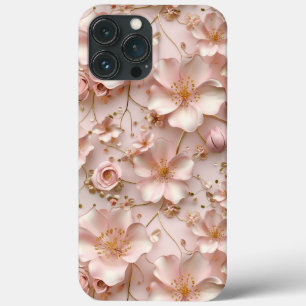 タイムレスエレガントソフトピンク花柄 iPhone 13 PRO MAXケース