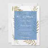 タイムレスエレガントソフト金ゴールドフローラアクセント 招待状 (正面)