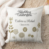 タイムレスエレガントソフト金ゴールドフローラミニマリズム紙 クッション (ブランケット)