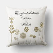 タイムレスエレガントソフト金ゴールドフローラミニマリズム紙 クッション (裏面)