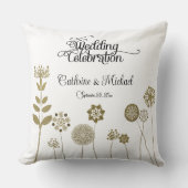 タイムレスエレガントソフト金ゴールドフローラミニマリズム紙 クッション (正面)