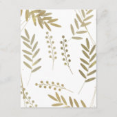タイムレスエレガントソフト金ゴールドフローラミニマリズム エンクロージャーカード (裏面)