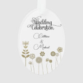 タイムレスエレガントソフト金ゴールドフローラミニマリズム オーナメント (裏面)