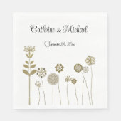 タイムレスエレガントソフト金ゴールドフローラミニマリズム スタンダードランチョンナプキン (正面)