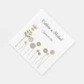 タイムレスエレガントソフト金ゴールドフローラミニマリズム スタンダードランチョンナプキン (角)