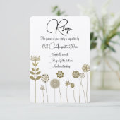 タイムレスエレガントソフト金ゴールドフローラミニマリズム 出欠カード (スタンド正面)