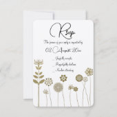 タイムレスエレガントソフト金ゴールドフローラミニマリズム 出欠カード (正面)