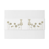 タイムレスエレガントソフト金ゴールドフローラミニマリズム 招待状ベリーバンド (裏面例)