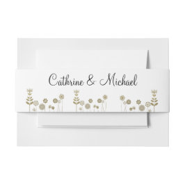 タイムレスエレガントソフト金ゴールドフローラミニマリズム 招待状ベリーバンド